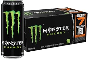 Monster Energy Drink, Green, Original, 16 Ounce (Pack of 15)