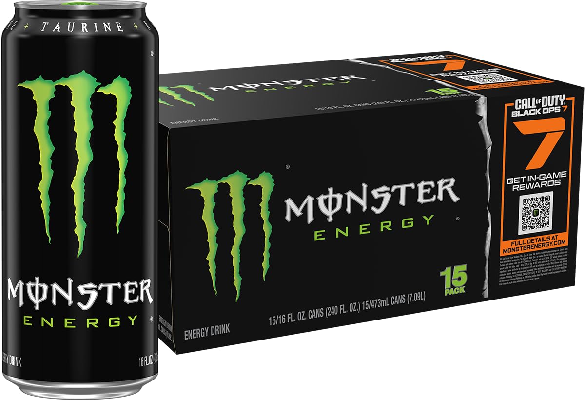 Photo 1 of Monster Energy Drink, Green, Original, 16 Ounce (Pack of 15)