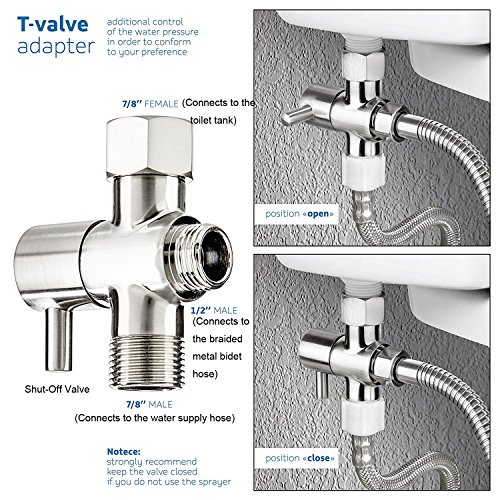 image for Hltd Brass T-Valve Adapter，3-way Shower Arm Diverter Valve Tee Conne