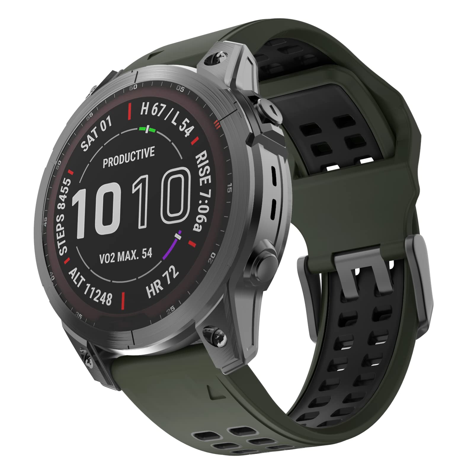 ISABAKE Watch Strap for Fenix 7/Fenix 5/5 Plus/Fenix 6/6 Pro, 22mm QuickFit Silicone Replacement Band for Approach S60