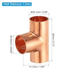 PATIKIL 7/8 Inch ID Tee Copper Fitting, 1 Pack 3