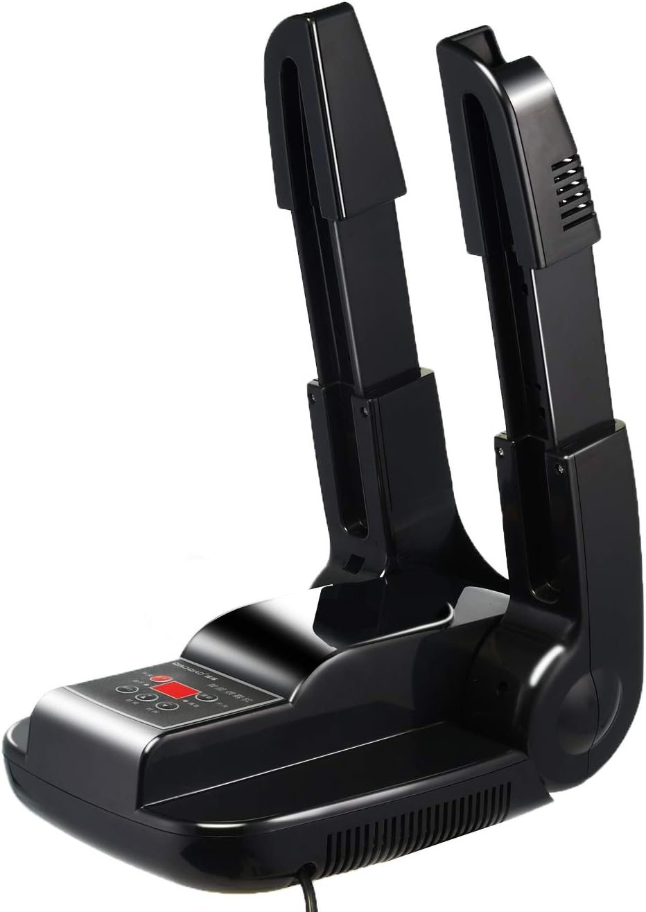 BRAVEWAY Shoe Boot Dryer Glove Dryer with Timer Deodorizer and Heat Blower Electric Black, 28 x 18 x 9 cm