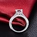FENDINA Womens Luxurious 18k White Gold Plated Wedding Engagement Bands Princess Cut CZ Crystal Solitaire Anniversary Promise Rings Set