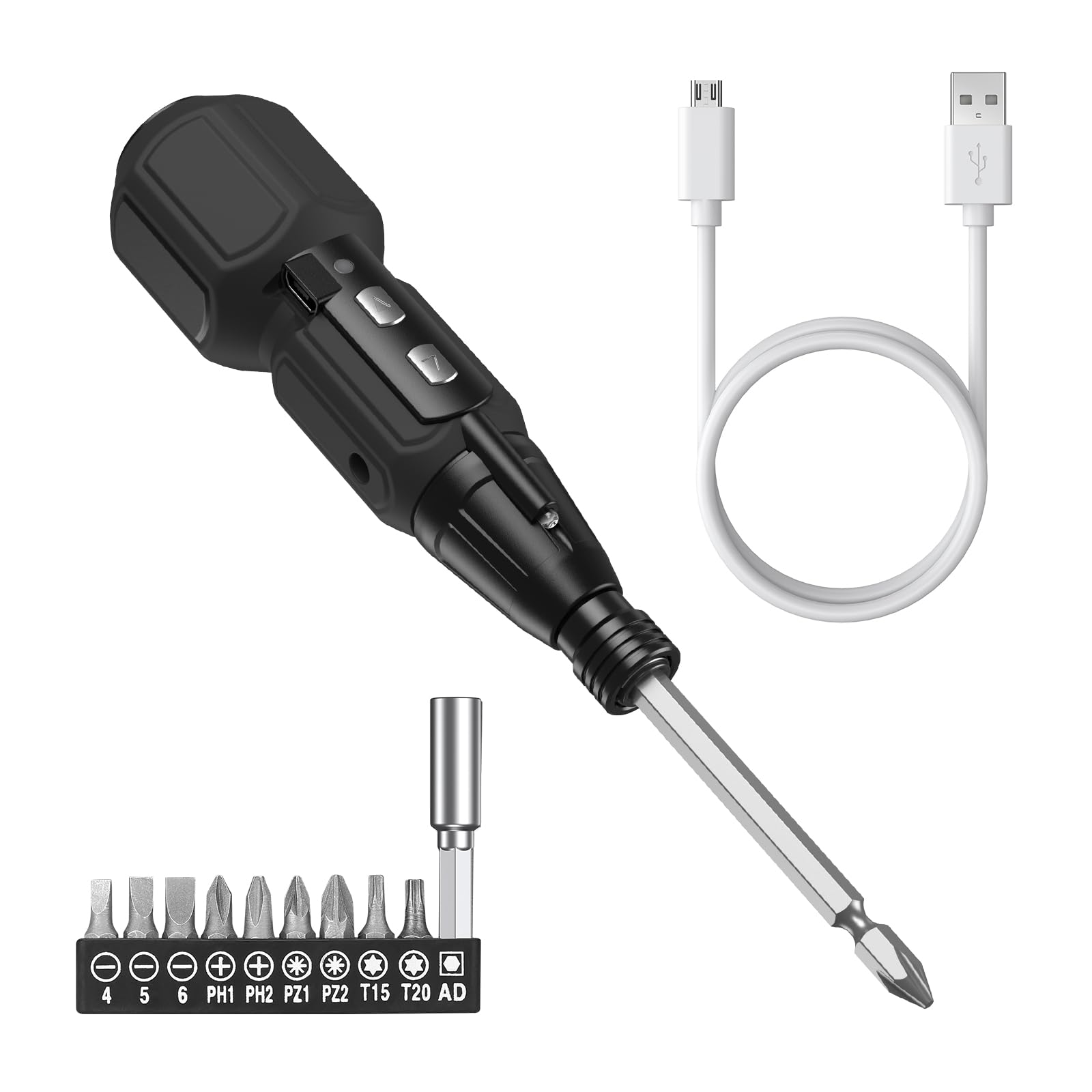 (New Version) Ankilo Mini Electric Screwdriver Kit with 10 Bits, Rechargeable Precision Screwdriver Set with LED Lights & USB Cable, Magnetic Repair Tool Kit for Electronic PC iPhone MacBook
