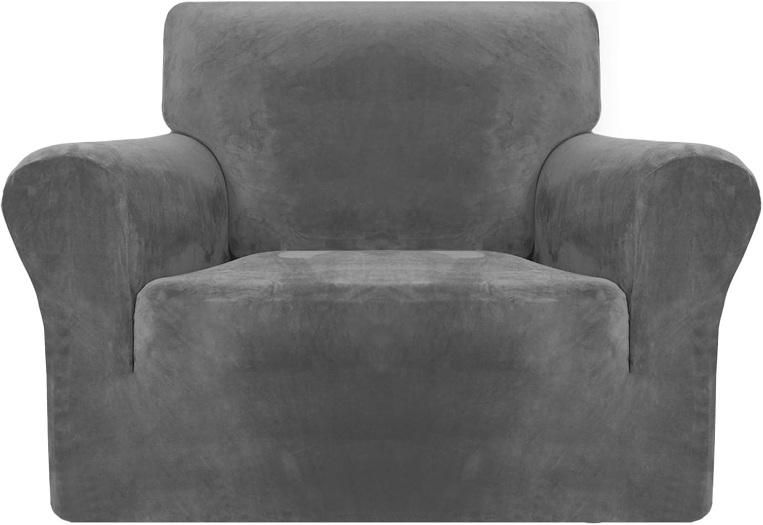 MAXIJIN Thick Velvet Chair Covers for Armchairs Super Stretch Non Slip Sofa Cover 1 Seater Dogs Cat Pet Living Room 1-Piece Elastic Couch Protector Chair Slipcover with Arms (1 Seater