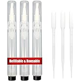 URGINO 3-Pack 6ml Real Refillable Cuticle Oil Pens, Nail Oil Pen Empty, Fillable Oil Applicator, Reusable Transparent Cosmetic Container