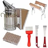 Honey Lake Bee Smoker Kit, Bee Smoker for Beekeeping Included Bee Hive Smoker with 54Pcs Bee Smoker Pellets, 2 Bee Hives Tools, Frame Holder Grip, Uncapping Fork, Beekeeping Supplies for Beekeeper