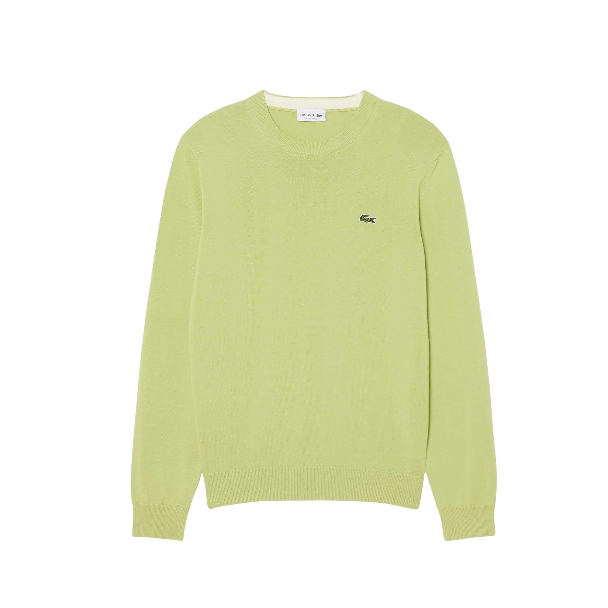 Lacoste Men’s Monochrome Crew Neck Cotton Sweater, Birch, 4X-Large