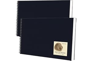 DagouColor Sketch Book, 2 Pack, 50 Sheets (100 Pages) Each, A3 Acid-Free Art Drawing Paper, 140GSM Spiral Sketch Pad for Begi