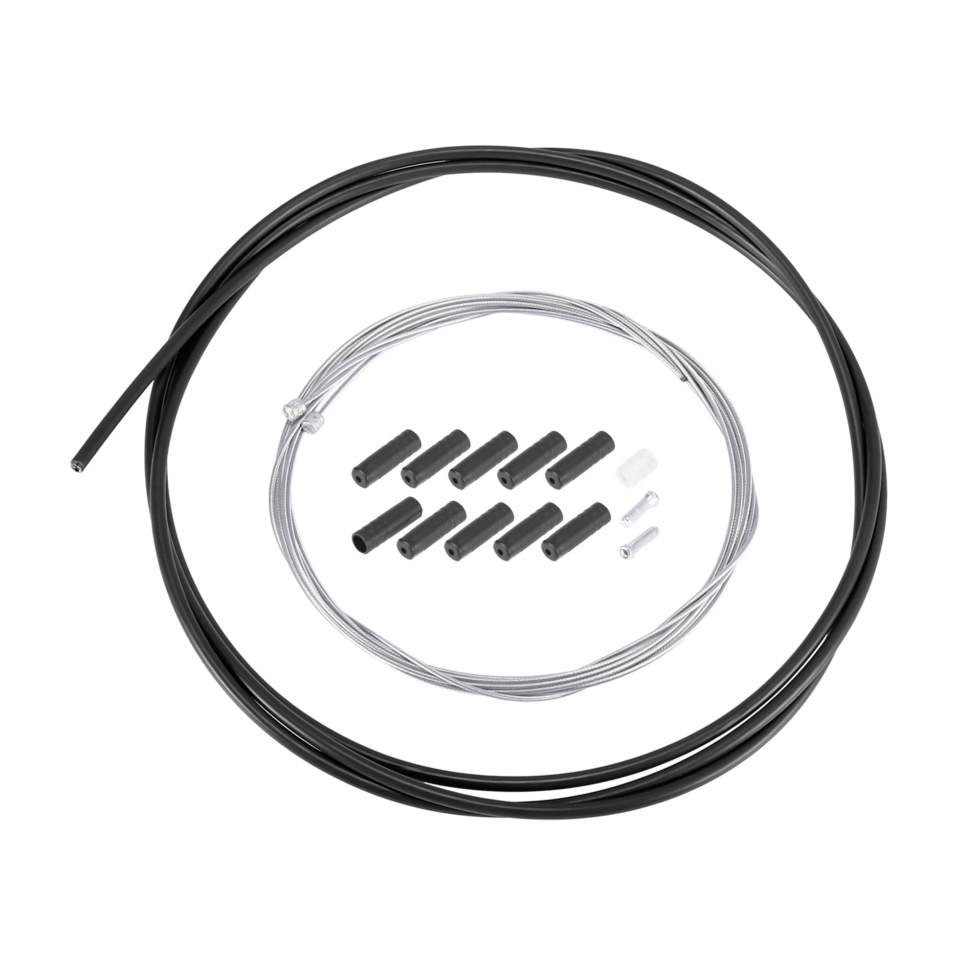X AUTOHAUX 2m Bicycle Shifter Cable Housing Derailleur Cable Hose Kit Black