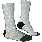 LSIWMSK Funny Socks for Men Women Crew Socks Casual Athletic Crazy in Blue Short Socks Gifts
