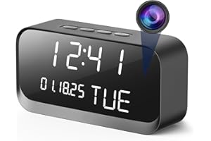 MYLINSKIN Clock Camera - WiFi Nanny Cam with 1080P HD Video, AI Motion Detection, Clear Night Vision, Dual-Band WiFi, Bluetooth Connectivity, Local & Cloud Storage – Indoor Security Camera for Home & Office