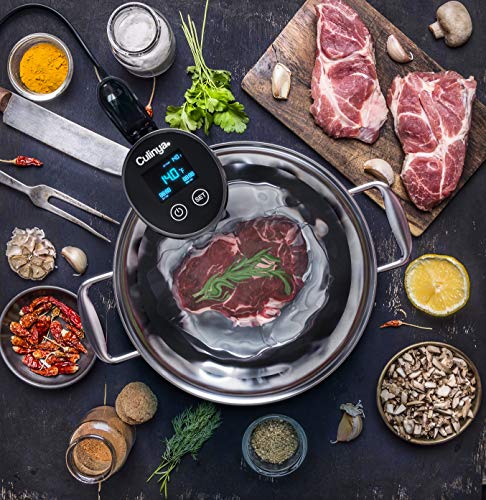 Culinya 1300W Sous Vide Cooker | Thermal Immersion Circulator | Simple | Accurate | Reliable | Safe Stainless Steel | Kitchen Recipe Book