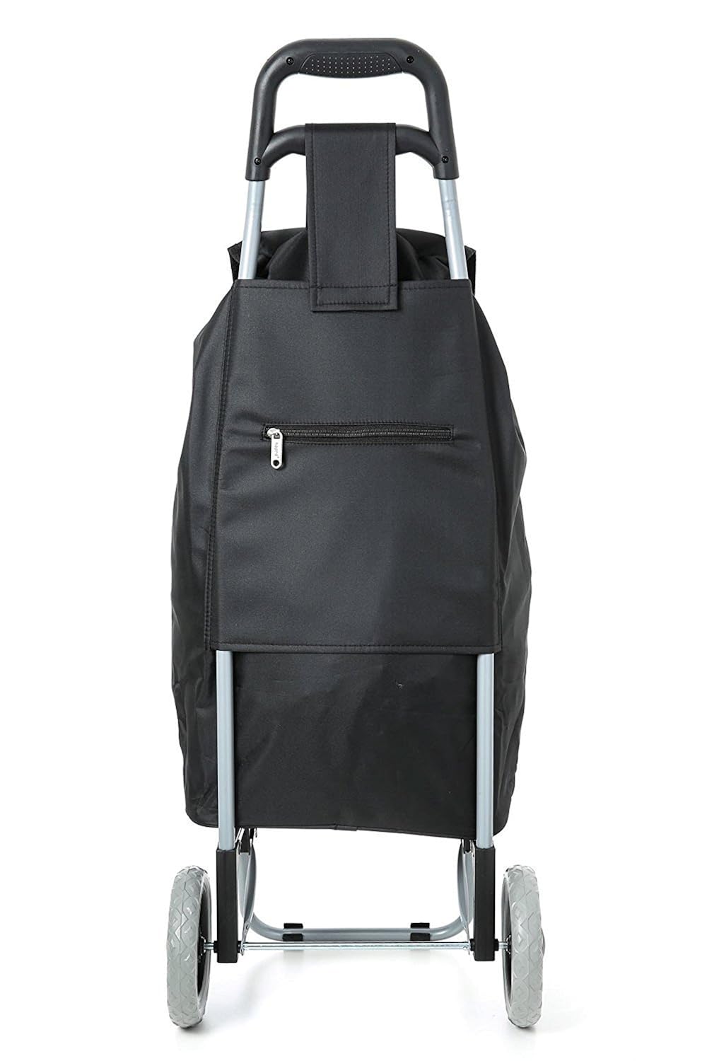 Black Navy 1 Year Guarantee Hard Wearing Wheel Rolling Push Trolly Flat Pack Hoppa Lightweight Wheeled Shopping Trolley