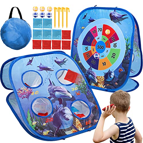 TOY Life Bean Bags Toss Carnival Game, Cornhole, Outdoor Toys for Kids Ages 4-8, Backyard Game Sports & Outdoor Play, Outside Toys for Ages 5-7, Family Lawn Yard Games Birthday Party, Gift for Boys