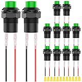 MKBKLLJY 12Pcs Green Mini Self-Locking On Off