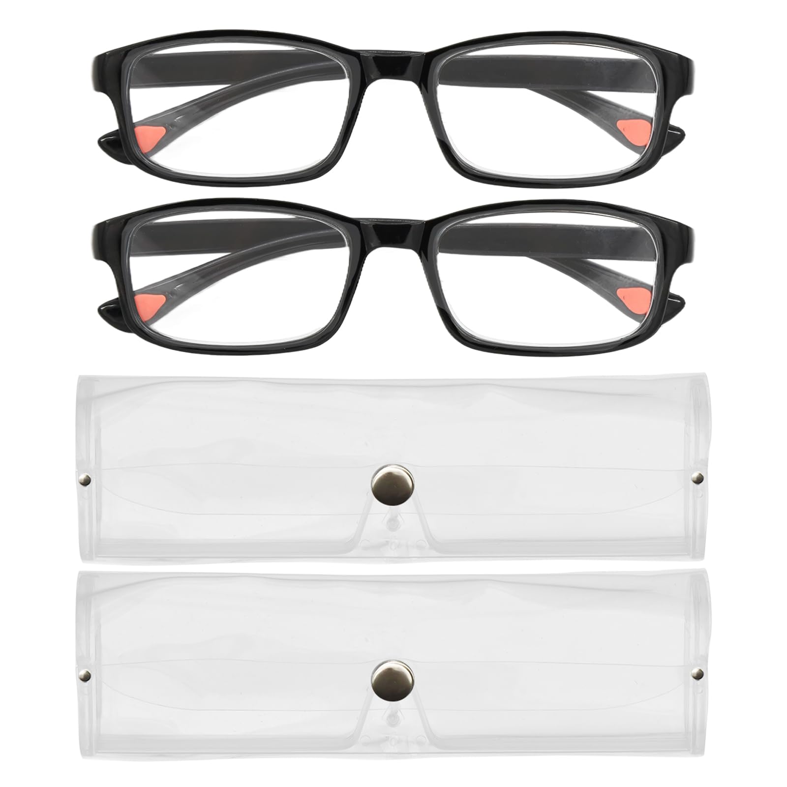 Photo 1 of 2 Pcs Auto Focus Glasses, Automatic Zoom Reading Intelligent Self Adjusting Presbyopia Anti-Blue Light Glass Adjustable Presbyopic Color-Changing Smart Look Far And Near For Men Women(Black)