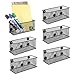 MyGift Matte Black Metal Magnetic Marker Holder for Whiteboard, Office Supplies and Accessory Storage Mesh Baskets for Fridge, Set of 6