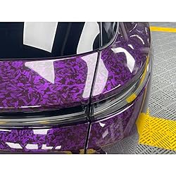 LZLRUN Forged Gloss Carbon Fiber Black Vinyl Wrap
