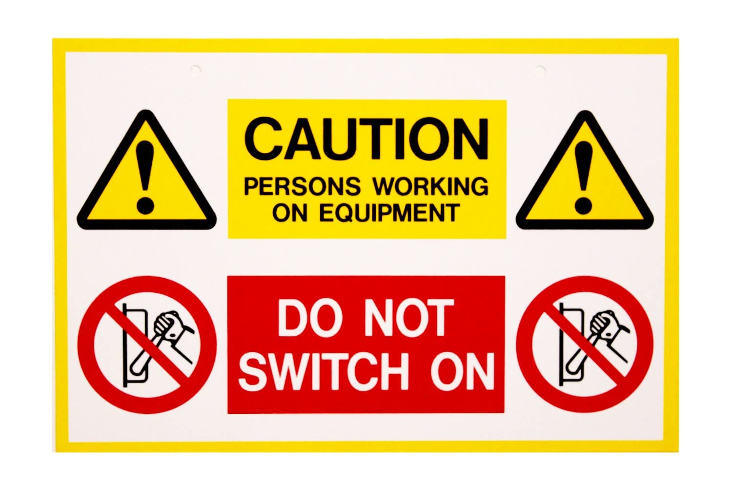 Warning signs- Cautions persons working on equipment IS10801RP - Rigid plastic- Pack of 1-150 x 225