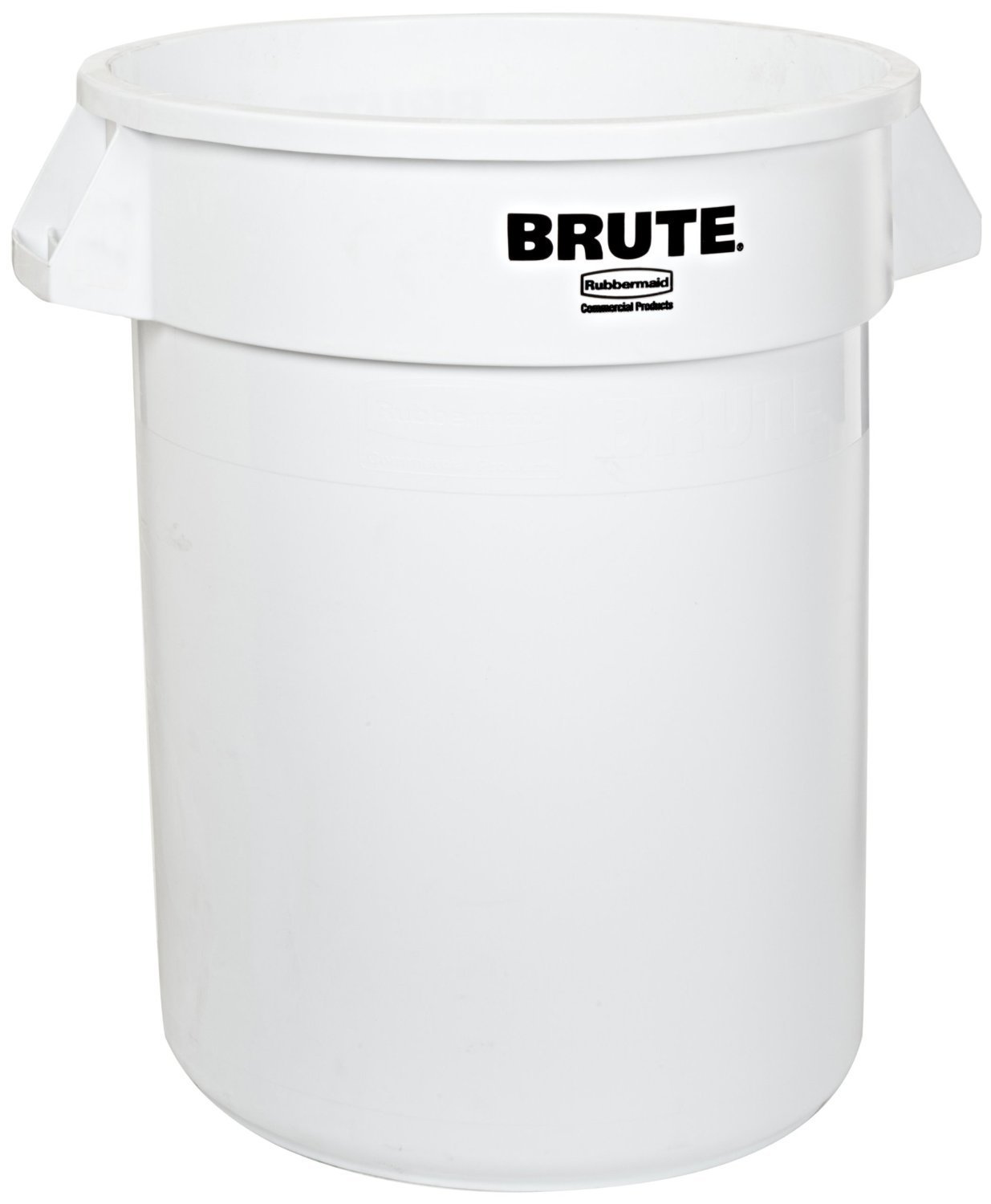 Rubbermaid Commercial 2610WHI Round Brute Container, Plastic, 10 gal, White