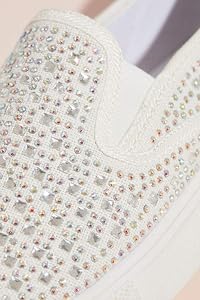crystal studded slip on sneakers