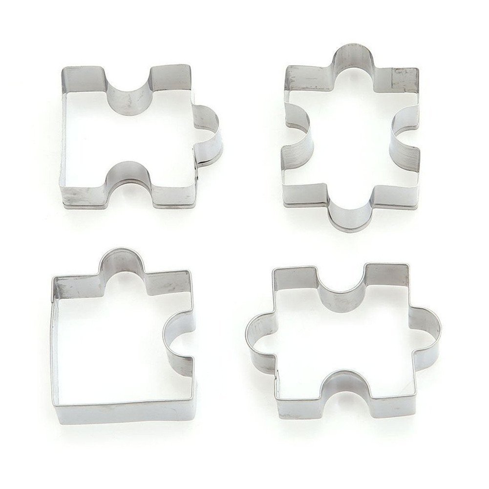 Feililong Puzzle Cookie Cutters Moulds for Shortcrust Pastry / Cookies / Biscuits / Fondant, Set of 4 Cutters