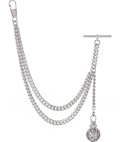 Amazon.com: watchvshop Albert Chain Silver Tone Pocket Watch Chain
