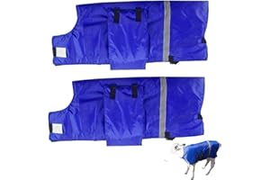 YAXSHIMU Calf Warm Clothes Calf Saver Coat Blanket for Keep Cow Warmming Thickened Belly Protection Windproof Large Size Blue, 2 Pcs