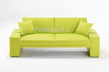 Lime Green Faux Leather Supra Sofa Bed Amazon Co Uk Kitchen Home