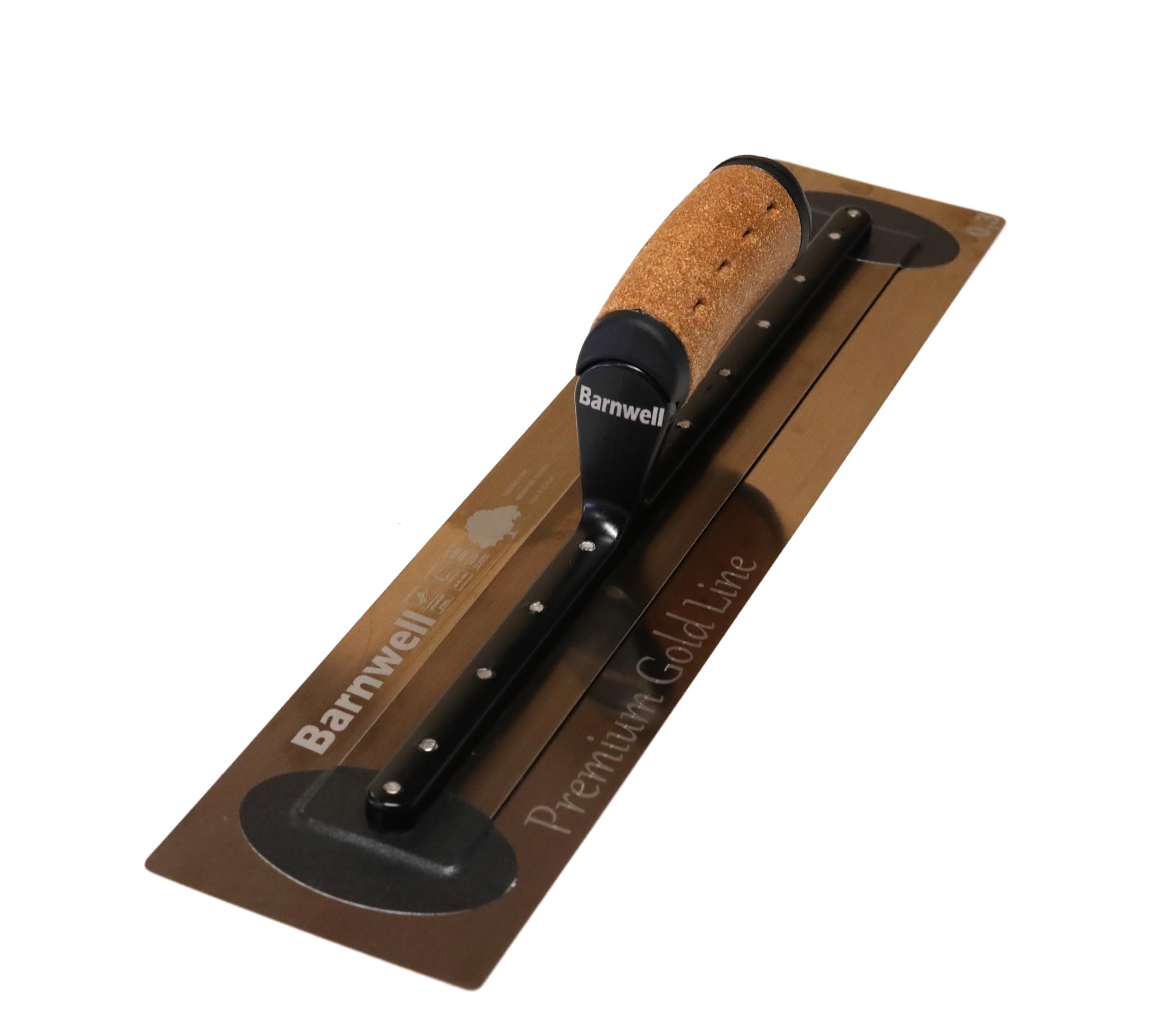 Barnwell Premium Flexi Gold Cork Handle Finishing Plastering Trowel Stainless Steel (11" - 18") (18" x 4" Wide)