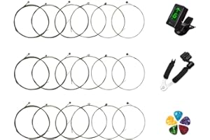 JYSUN Electric Guitar Strings 3 Full Sets and 1pc Guitar Tuner 1pc Guitar Restringing Tool 5pcs Guitar Picks