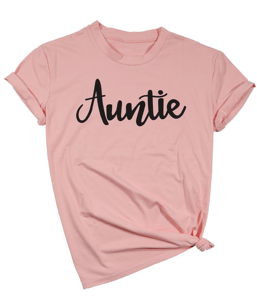 Aunt Vibes For Short Sleeve Letter Printed Auntie Tee Tops T Shirt