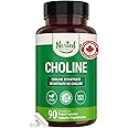 Nested Naturals Choline Bitartrate 500mg Per 2 Capsules | High Potency Choline Supplements | Supports Cognitive & Liver Funct