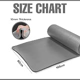 Lions Yoga Mat 10mm Thick NBR Non-Slip with Carry Strap Grey Silver view 7