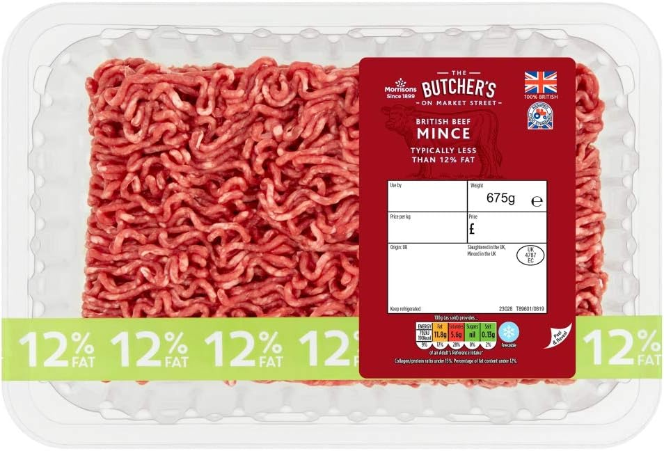 Morrisons Market St British Minced Beef, 675g Amazon.co.uk Grocery