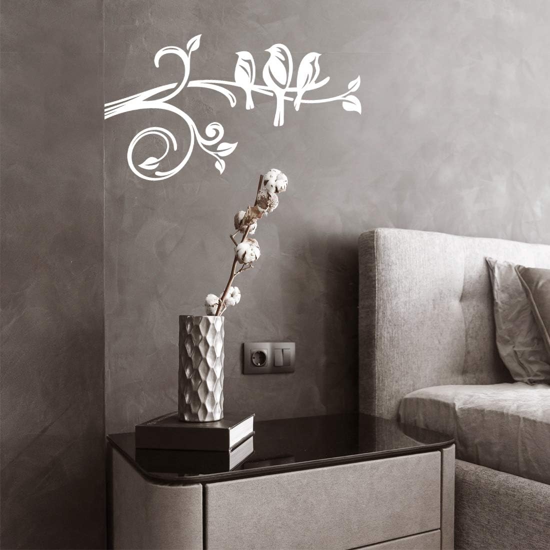 Birds Tree Branch Wall Stickers Bird Art Decal Bedroom Stickers Room Wallpaper Flower Decor Stencils Walls Nursery Removable Sticker Kid Living Room Vinyl Decals Floral transfers Window Decorative - Image 3