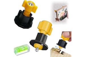 DIKOO Picture Hanging Keyhole Mark Hole and Leveling Kit for Frame Mural Artworks Mounting -Used for Marking Slots Nail Keyhole etc Location Tool with Mini Bubble Level (Yellow-2pcs)