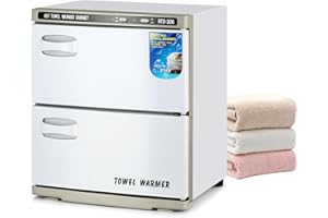 32L Hot Cabinet, Hot Towel Warmer Cabinet, 2in1 Professional Double Towel Heater Machine for Facial Spa, Massage, Hair Salon, Barber, Estheticians, Beauty Salon