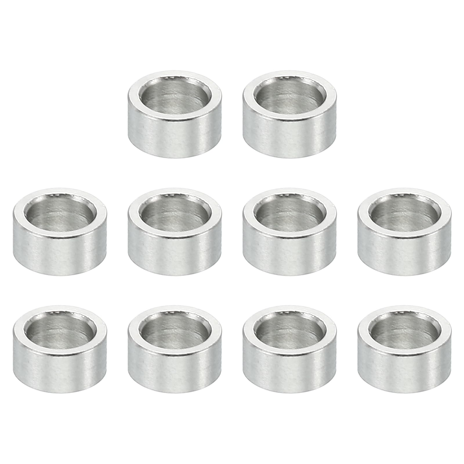 PATIKIL M4 Stainless Steel Spacers, 10 Pcs Metal Spacer Stainless Steel 4.1mm ID x 6mm OD X3mm L Stainless Steel Spacers Screw Standoff Round for 5/32inch or M4 Screw Bolts