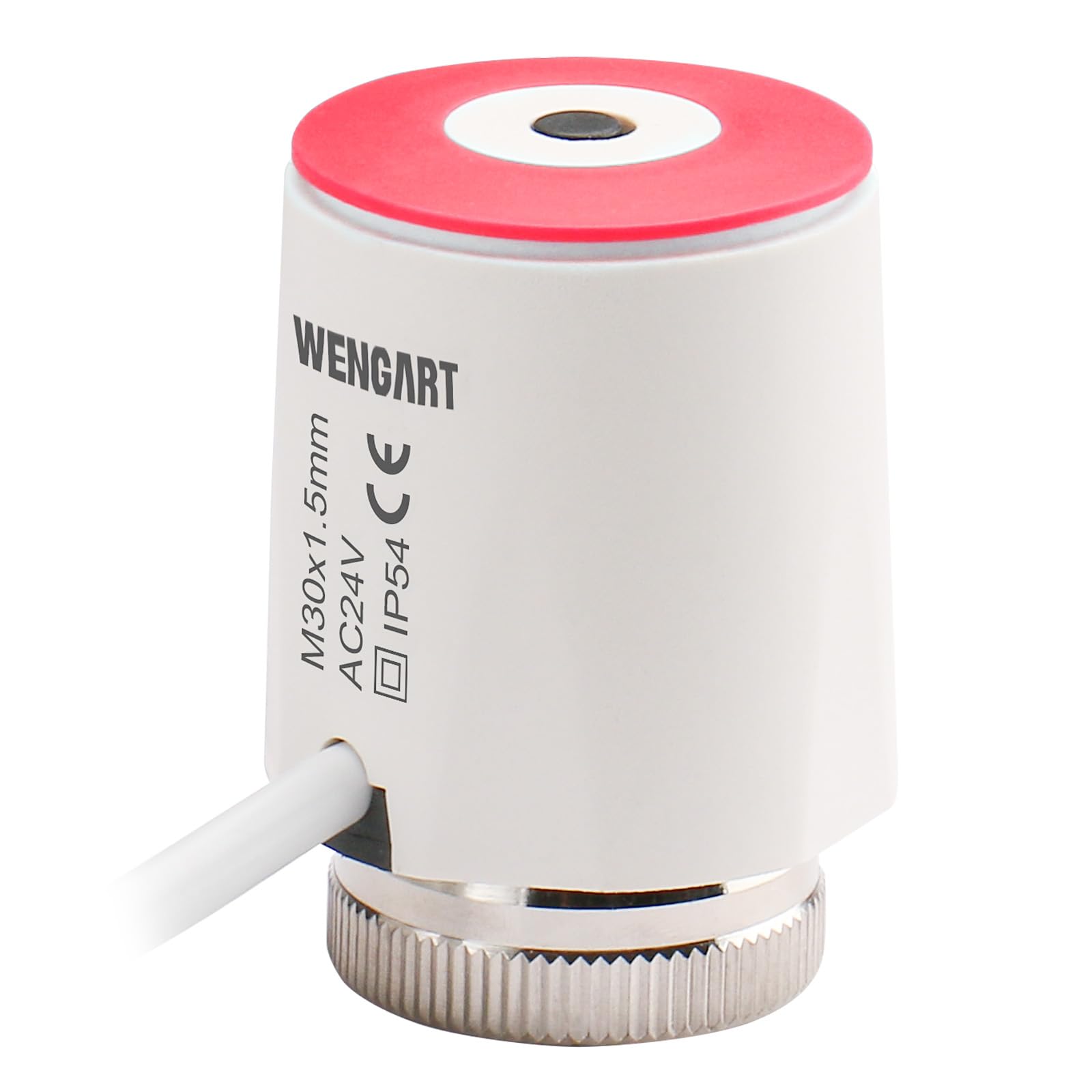 Wengart Underfloor Heating Actuator WG2208,ACDC24V Normally Closed M30*1.5 On/Off Status Visible,Suitable for All Types of Heating Systems