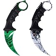 TOPOINT 2 Packs Karambit Knife CS Game Knife (White Green)