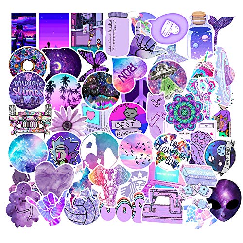 CHEETAH Cute Vsco Stickers for Hydro Flask Water Bottles 50-100 Pcs Trendy Cool Stickers for Teens Waterproof Vinyl Stickers (purple-50 pcs)