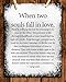 AMERICAN LUXURY GIFTS Lang Leav When Two Souls Fall in Love Love Quotes Wall Decor - Romantic Distressed Romantic Letter Design - Soulful - Wall Art for Weddings (Unframed, 8 x 10 inches)