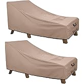 ULTCOVER Waterproof Patio Lounge Chair Cover Heavy Duty Outdoor Chaise Lounge Covers 2 Pack - 68L x 30W x 30H inch