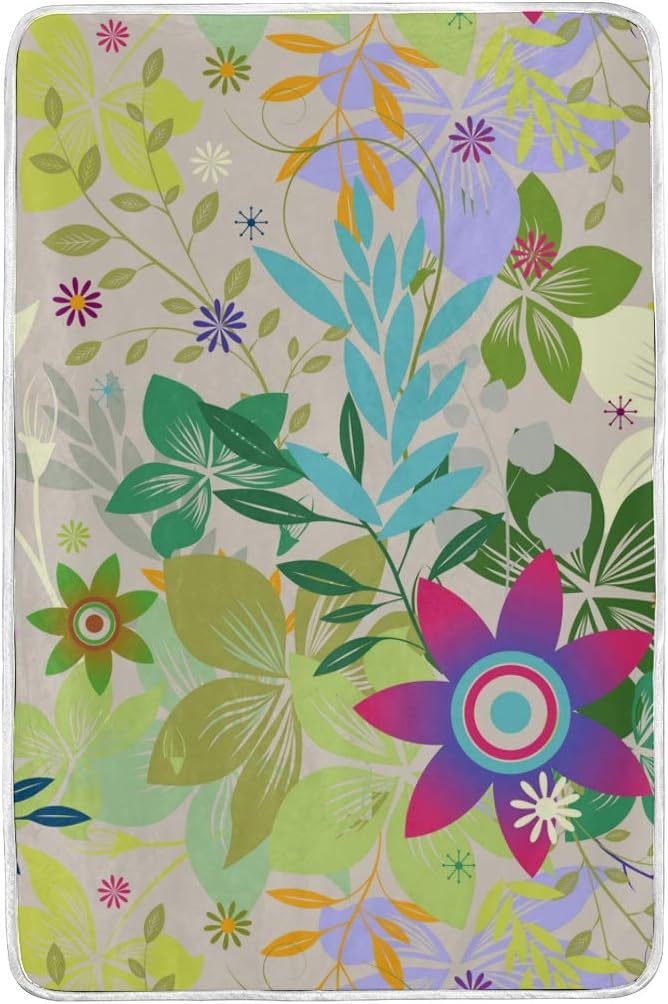 SENNSEE Manta de Cama diseño de Flores exóticas, Colorida, para sofá