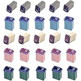 TAITONG 25 Pack Multi Color Micro Cartridge Fuses, 15-40 Amp, MCASE Type for Cars, SUVs and Trucks
