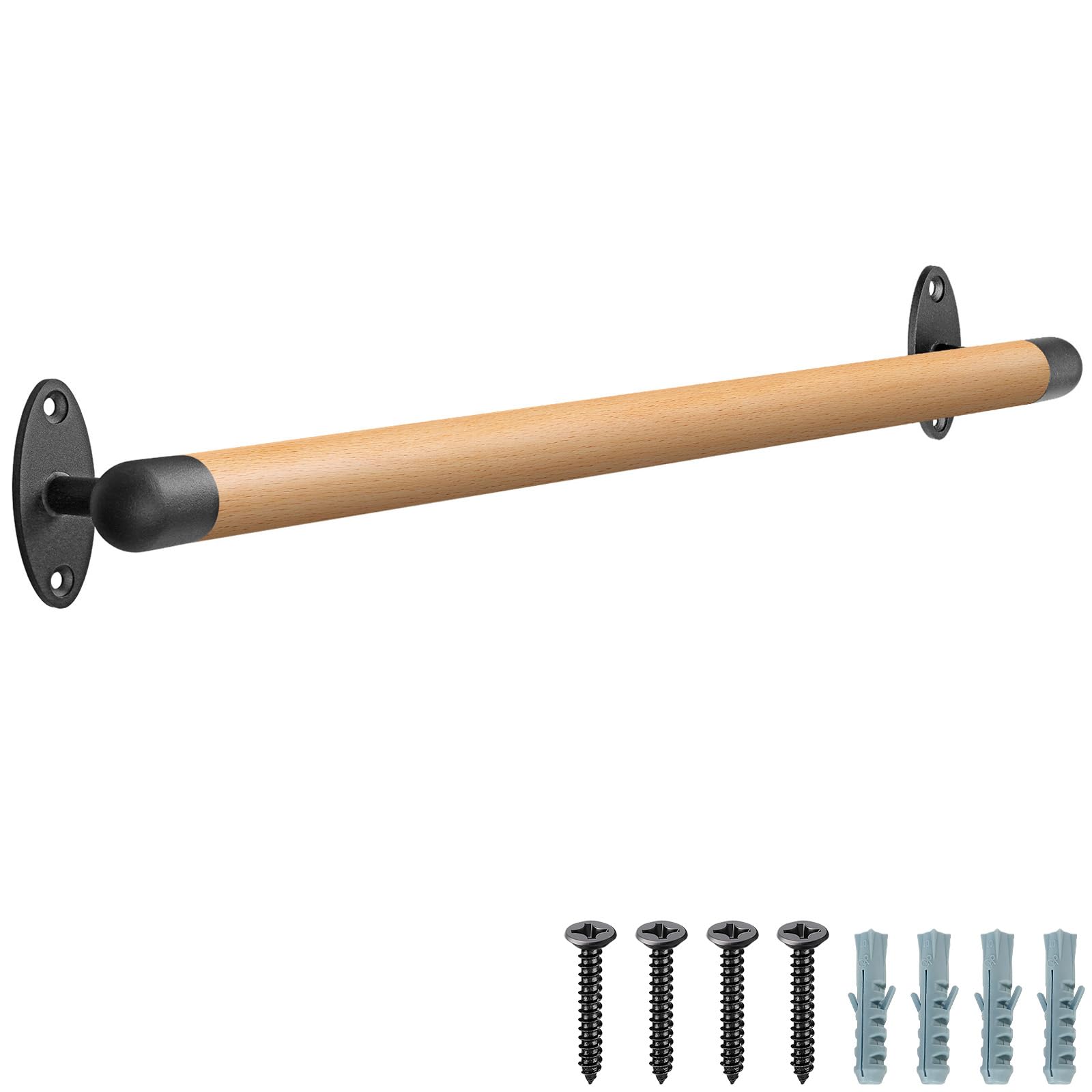 SELEWARE 36'' Staircase Handrail Kit Decking Handrail Wood Handrail Stairs Indoor Outdoor Attic Railings for The Elderly, Corridor Support Rods