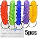 Shells Group IJN6 Shells 5PCS Colorful Soft Highly Spring Spiral Coil Wrist Band Key Ring Chain