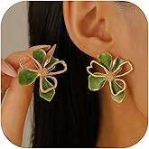 Gold Flower Earrings for Women Gold Statement Earrings Flower Stud Earrings Floral Statement Summer Earring Wedding Prom Birthday Fashion Jewelry